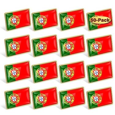 Imagem de 12/24/50/100 peças de alfinetes de lapela de bandeira de Portugal a granel - broche português de metal lembrança para homens mulheres roupas bolsas chapéus, Metal, Sem pedras preciosas