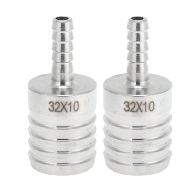 Imagem de Hihaha Acessórios de mangueira de aço inoxidável 304 1,3 x 25/162.6 cm redutor de emenda para ar, água, óleo, gás, combustível, 2 peças, tom prateado