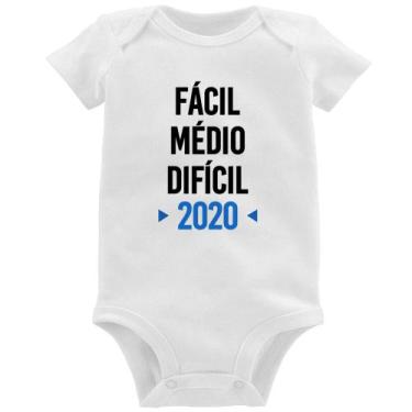 Imagem de Body Bebê Fácil, Médio, Difícil, 2020 - Foca na Moda, Branco, M
