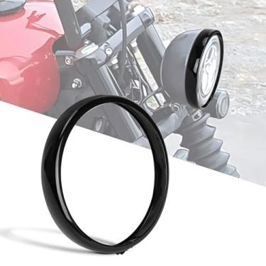 Imagem de PSLER 5.75" Headlight Trim Ring 5.75 Inch Headlight Lamp Trim Ring Fit for Sportster Iron XL 883 1200 Dyna Softail Street Bob