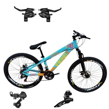 Imagem de Bicicleta 26 VikingX T25 24v Cambios e Trocador Shimano Pneu Aro 26 Balão Preto-Unissex
