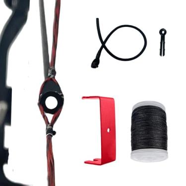 Imagem de Archery Peep Sight, 1/10.2 cm, 3/40.6 cm Peep Sight ou Peep Sight Tubing com divisor de corda de laço, ferramenta separadora de corda para arco composto (kit de mira Peep de tubo)