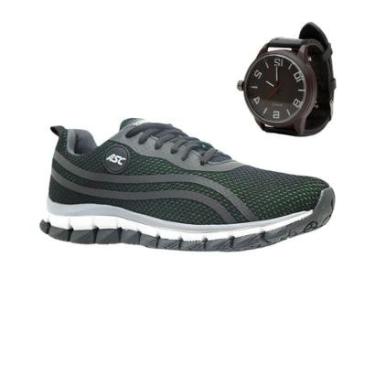 Imagem de Tenis Ortopedico Masculino Corrida Caminhada Academia Treino + Relógio-Masculino