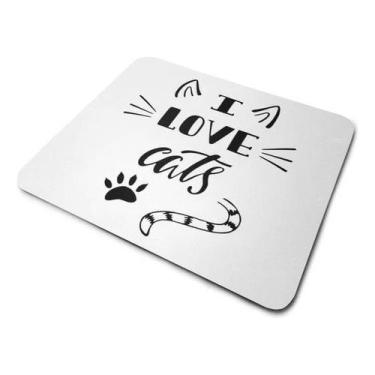 Imagem de Mouse Pad I Love My Cats - Cn Confecções, Estampado