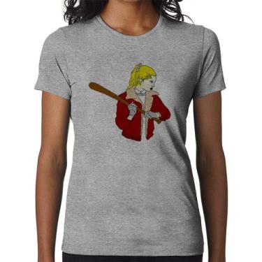 Imagem de Baby Look Baseball Girl - Foca na Moda, Cinza, G