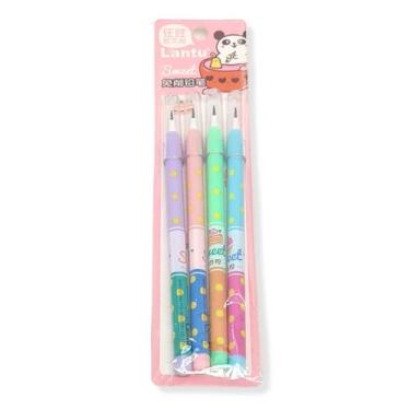 Imagem de Kit 4 Lapiseiras Troca Ponta Sweet Bolinhas - Lantu, Rosa
