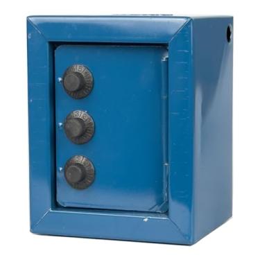 Imagem de Kit 12 Mini Cofre Com Segredo Senha Para Moedas Notas Cofrinho (AZUL MARINHO)