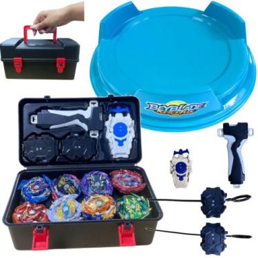 Imagem de Beyblade Combo Maleta 8 Beys + Arena Rd Azul - Storm Gyro