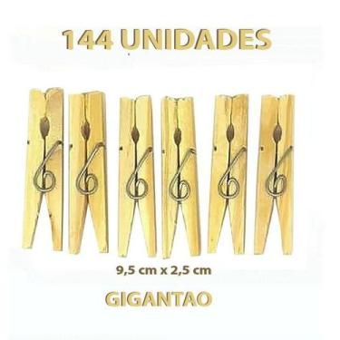 Imagem de Prendedor De Roupa Madeira Pacote com 144 Unidades Gigantão - AGUIA BR