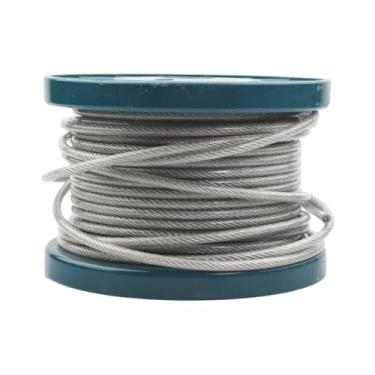 Imagem de Cabo de aço inoxidável 304 de 33 pés revestido de vinil 7x7 para construção de sistema de corrimão de deck de cabo faça você mesmo(2.5mm/1.5mm)