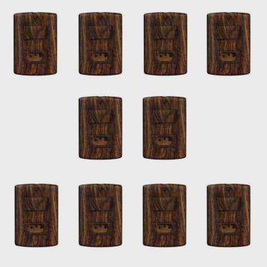 Imagem de Conjunto de 10 Interruptores de 1 Tecla Simples e Tomada 2p + t 20A, Modular, com Placa 4x2 e