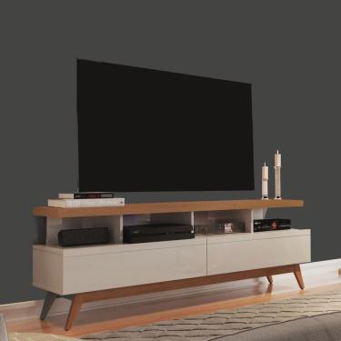Imagem de Rack Para TV Até 60 Polegadas 160cm 2 Gavetas 4 Nichos Vivare Giga Móveis