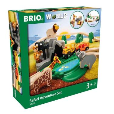 Imagem de Conjunto de trem de brinquedo brio World Safari Adventure 26 peças para crianças a partir de 3 anos