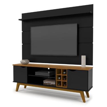 Imagem de Conjunto Rack e Painel Prism para Tv de até 60 Preto Cumaru Patrimar