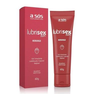 Imagem de Gel Lubrificante Beijável com Aquecimento Lubrisex Morango Hot - 60g -