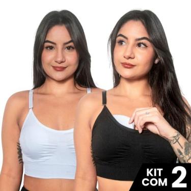 Imagem de Kit 2 Sutiãs Top Confort Com Bojo Removível Confortável Ajuste Perfeit