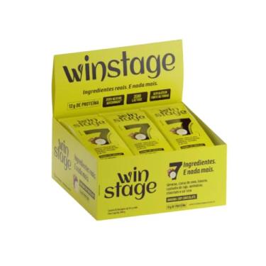 Imagem de Barra proteica sabor banana com chocolate - Winstage - caixa com 12 unidades 54g cada