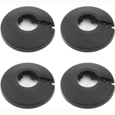 Imagem de Tayffency 4 peças de decoração de tubulação serve para flange de diâmetro externo de 5/20.3 cm tampa de tubo preto radiador PP plástico 16 mm colar de tubo de proteção para decoração de tubo de parede