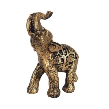 Imagem de Estatueta Elefante Folhas Bibelô 14025 - Mana Om