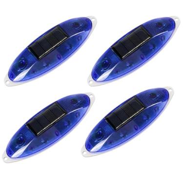 Imagem de Aolyty Luz De Advertência Estroboscópica Solar Para Áreas Externas, Piscante Segurança Brilhante, Pacote Com 4 Placas Trânsito Ip54 À Prova D'Água Canteiros Obras, Trânsito, Docas, Marinha, Placa Pa