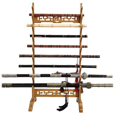 Imagem de Suporte de espada suporte para espadas de piso de várias camadas, suporte para armas e espadas, suporte vertical para espadas de 5 a 12 andares, suporte para cana de pesca e katana para espadas katana
