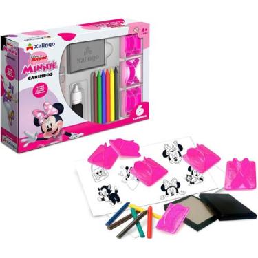 Imagem de Carimbos Desenho Minnie com 06 Giz De Cera para Colorir - XALINGO
