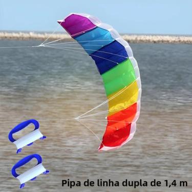 Imagem de Pipa Arco-Íris Parafoil Dupla Linha 1.4m - Com Alça e Corda para Diver