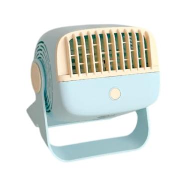 Imagem de WeiLaiKeQi Ventilador de desktop pequeno ventilador de refrigeração portátil Fãs de 5 engrenagem velocidade de vento para o escritório da tenda de cozinha, Azul