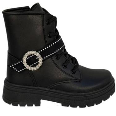 Imagem de Bota Infantil Menina Coturno Feminino Tratorada Botinha Rodeio Rock Glan Casual Confortável-Feminino