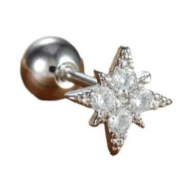 Imagem de Brincos de Argola com Corrente e Pingente de Zircônia Verde - Aço Inox