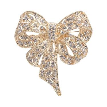 Imagem de Broches de Arco com Strass Brilhantes - Acessório de Festa Unissex, Do