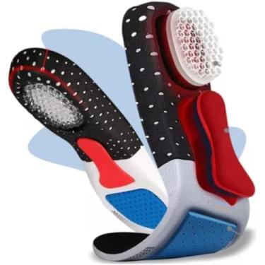 Imagem de Par De Palmilha Ortopédica Para Correção Da Pisada Supinada Dores Anti Dor Tratamento Fascite Plantar e Esporão Pé Chato Joelho Valgo 37 ao 42