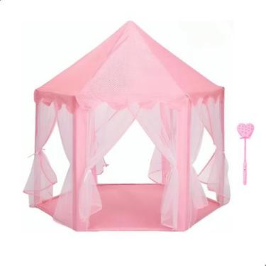 Imagem de Kit Tenda Cabana Princesa Iluminada Luzes Led C/ Varinha - DM TOYS