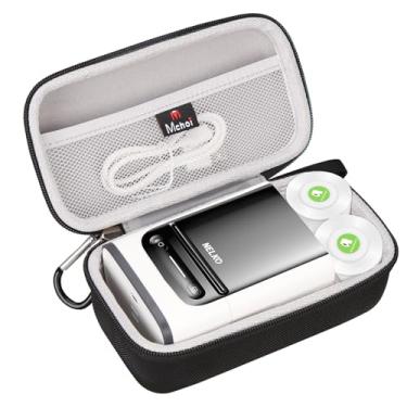 Imagem de Mchoi Estojo rígido de armazenamento adequado para impressora de etiquetas portátil Nelko PM220S PM220, suporte de armazenamento para acessórios de cabos USB e baterias, apenas capa, cinza