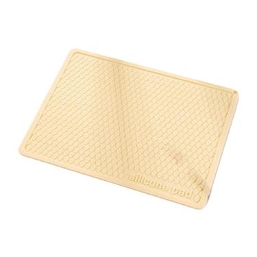 Imagem de ＫＬＫＣＭＳ Tapete de secagem para escorredor de pratos, bandeja para pia, fácil de limpar, antiderrapante, utilitário, tapete de secagem de pratos de silicone, , Amarelo