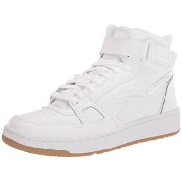 Imagem de Reebok Tênis de basquete adulto ressonador médio para homens e mulheres, Branco/Goma, 11 Women/9.5 Men