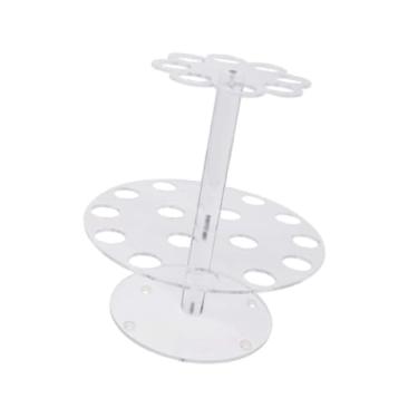 Imagem de IEUDNS Suporte de acrílico para casquinha de sorvete, suporte para cupcakes, transparente de dupla camada para cupcakes para festa de aniversário