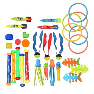 Imagem de Brinquedos de Mergulho para Crianças, Conjunto de Jogos Aquáticos que Afundam, Conjunto Interativo e Multifuncional para Diversão em Família, Jardim e Praia para Crianças de 3 a 12 Anos