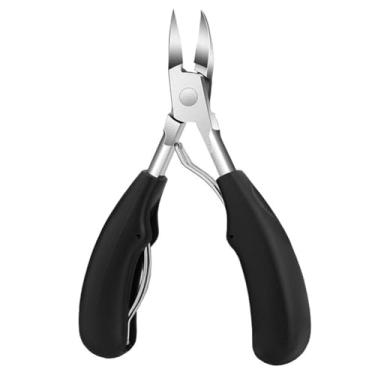 Imagem de Alicate Unha, Alicate Mola Dupla De Cortar Unha Curvado Profissional Aço Inox Manicure, Pedicure E Podologia E Decoração De Unha (preto)