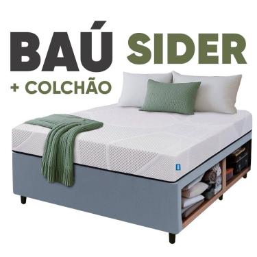 Imagem de Cama Box Baú Base Sider Solteiro + Colchão Umaflex Fit Firm D33 Altura 17cm - Diversas Cores - Orthocamas