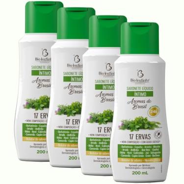 Imagem de 4 UNDs Sabonete Íntimo Líquido 17 ERVAS 200ml Bio Instinto (c/Extrato de Barbatimão e Aroeira)