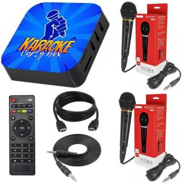 Imagem de Karaoke Box Azul +2 Microfones +De 1000 Música Com Pontuação - Karaokê