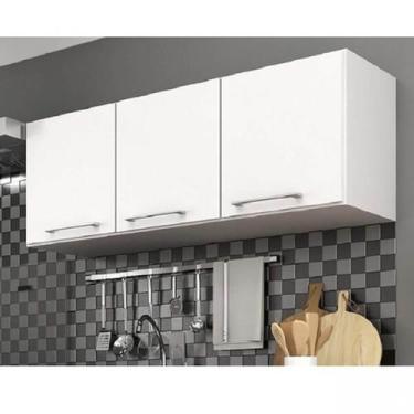 Imagem de Armário Aéreo 3 Portas Suspenso Branco Lilies Móveis - J Carvalho Móve