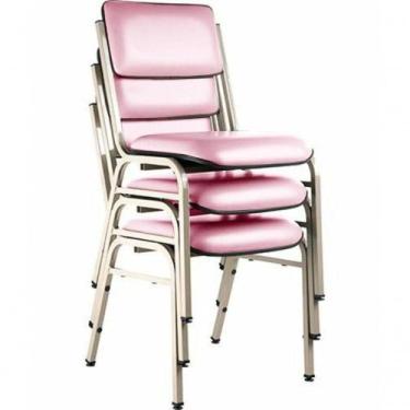 Imagem de Kit Com 3 Cadeiras Para Auditórios Linha Hotel Smart Rosa - DESIGN OFF
