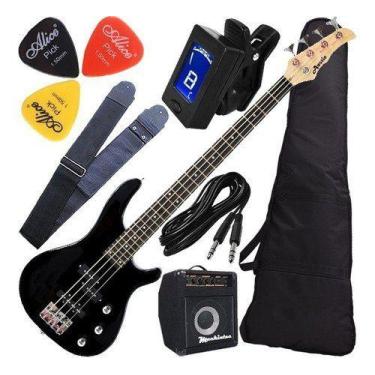 Imagem de Kit Contrabaixo Austin Kauthon Mais Vendido C/ Cubo Capa