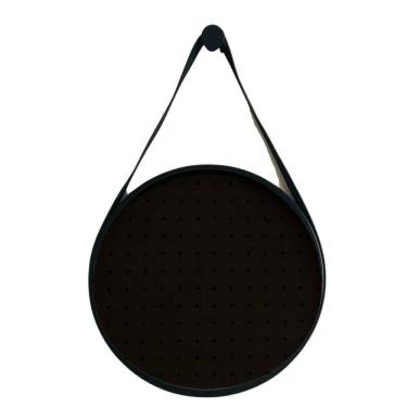 Imagem de Pegboard Adnet Preto Couro Preto Fundo Preto 40 Cm Redondo