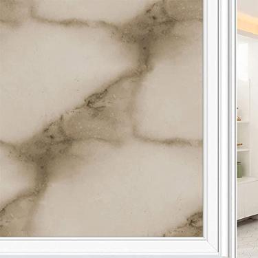Imagem de Película de janela de privacidade de mármore, textura de estilo mármore, filme de vidro para sala de estar e escritório em casa, L90 x C 190 cm