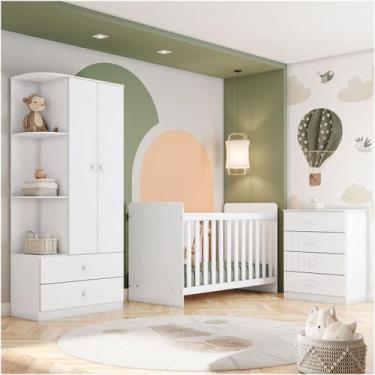 Imagem de Quarto de Bebê Completo Thaiany 2 Portas 6 Gavetas Ie02 Branco - Bci M