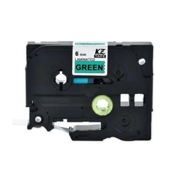 Imagem de Fita Compatível Brother Tz Tze 711 Verde Letra Preta 6mm - Genérica Br