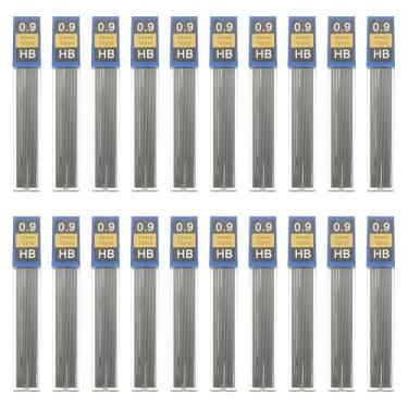 Imagem de PATIKIL 20 peças de grafite mecânico de 0,9 mm, refil de grafite de espessura média, refil de lápis resistente à quebra para escrita, preto